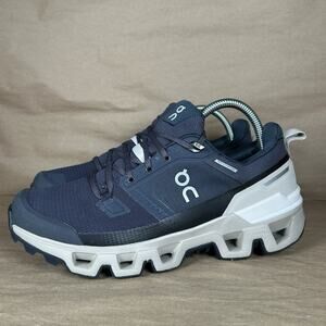 ON Running Cloudwander Women's Size 8.5 Waterproof Hiking Shoes Navy & Desert